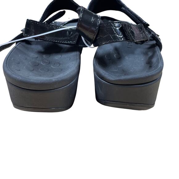 Vionic Roma Women's Sandals Patent Leather Croc Embossed Sz 12 New with Defect - Picture 5 of 7